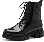 s.Oliver Damen Stiefeletten ohne Absatz zum Schn&uuml;ren Vegan, Schwarz (Black Patent),