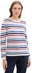 TOM TAILOR Damen Basic Strickpullover aus Bio-Baumwolle, 36208 - Colorful Knit Stripe