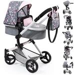 Bayer Design 18419AA Kombi Puppenwagen Neo Vario mit Tasche, Grau, Rosa, 52cm