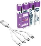 ANSMANN Akku Micro AAA Typ-C Anschluss Li-Ion 400mAh 1,5V, 4 St&uuml;ck,...