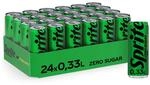 Sprite Zero Sugar, Limonade ohne Zucker, Einweg Dosen, 24 x 330 ml | Maximale