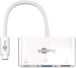 Goobay 62100 USB-C Port Replikator mit USB 3.0 Buchse, VGA Buchse + Power Delivery