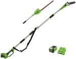 Greenworks G40PSHK2 2-in-1 Akku Stabheckenschere & Akku Hochentaster mit