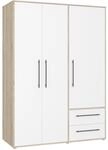 FORTE Jupiter Schrank 140 150, Kleiderschrank, Dreht&uuml;renschrank, 3-t&uuml;rig, mit 2