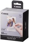 Canon XC-60L Farbband und Papierset mit 60 Blatt - Fotopapier f&uuml;r Canon Selphy...