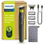 PHILIPS OneBlade 360 Face - elektrischer Rasierer & Trimmer, 2x 360 Klingen, 3x