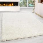 Ayyildiz Teppich-Hochflor Shaggy Teppich Unicolor einfarbig Wohnzimmer Flauschig,