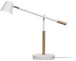 Unilux LED Schreibtischlampe Vicky, skandinavisch, dimmbar, wei&szlig; mit Holz