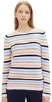 TOM TAILOR Damen Basic Strickpullover aus Bio-Baumwolle, 34798 - Peach Blue Ottoman