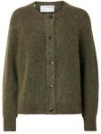 Selected Damen Strickjacke Relaxed Fit Rundhals Raglan&auml;rmel Fallmaschen,
