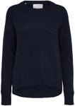 Damen Selected Rundhals Strickpullover Lockerer Feinstrick Wollpullover SLFLULU
