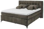Stella Trading OREGON 8 Boxspringbett 180x200, Espresso - Bequemes Doppelbett mit