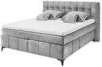OREGON 8 Boxspringbett 180x200, Grau - Bequemes Doppelbett mit 7-Zonen Federkern