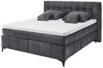 Stella Trading OREGON 8 Boxspringbett 180x200, Anthrazit - Bequemes Doppelbett mit