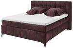 Stella Trading OREGON 8 Boxspringbett 180x200, Aubergine - Bequemes Doppelbett mit
