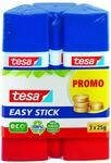 tesa Easy Stick ecoLogo dreieckiger Klebestift, 3x 25 g, blau