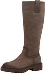 Tamaris Damen Langschaft-Stiefel Blockabsatz bequem; TAUPE, EU 38
