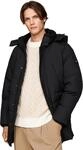 Tommy Hilfiger Herren Daunenmantel Rockie Utility Parka mit Knopfleiste, Schwarz