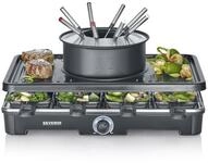 SEVERIN Raclette-Fondue-Kombination f&uuml;r 8 Personen, 2-in-1 Raclette Grill mit