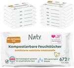 Naty Baby Feuchtt&uuml;cher, 98% Wasser & Hypoallergen, 672 St&uuml;ck (12er Pack)