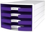 HAN Schubladenbox, Wei&szlig;/Lila, 4 Schubladen, 1013-57