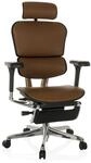 hjh OFFICE Leder Chefsessel mit Fu&szlig;ablage ERGOHUMAN Plus LEGPRO GEN2 Originales