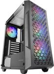 Mars Gaming MC-GEO, Gaming ATX-Geh&auml;use, 4x FRGB Rainbow 12cm L&uuml;fter, Geometrisches