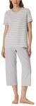 Schiesser Schlafanzug kurz Set 3/4 Lange Hose Kurzarm Oberteil weiche Baumwolle...