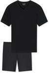 Uncover by Schiesser Herren Pyjama Kort Schlafanzug kurz, Schwarz, 56 EU