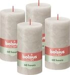 Bolsius - Rustik Stumpenkerzen - Hellgrau - 4 St&uuml;ck - 13 x 7 cm - Dekorative