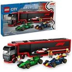LEGO City F1 Transporter mit RB20 & AMR24 F1 Rennautos - Spielzeug Autotransporter