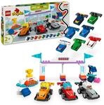 LEGO DUPLO Town F1 Team Rennautos mit Rennfahrern - Montessori Spielzeug f&uuml;r
