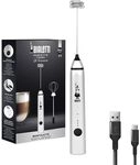 Bialetti Whipper, 3-stufig verstellbar, Doppelquirls, USB-Aufladung, Edelstahl
