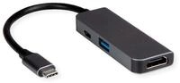 VALUE Display Adapter USB Typ C - HDMI + USB 3.2 Gen 1 A + Typ C PD
