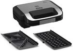 Tefal Jamie Oliver 2-in-1 Sandwich-Waffel-Kombiger&auml;t, Antihaftbeschichtete Platten,