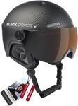 Black Crevice Erwachsene Skihelm Gstaad, schwarz Carbon/Visor orange, 54-57 cm,