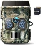WOLFANG Wildkamera, 4K Solar Video Wildtierkamera mit 32G Speicherkarte, 48MP Full