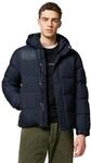 Tommy Hilfiger Herren Pufferjacke Mix Down Hooded Puffer Jacket mit Kapuze, Blau