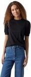 VERO Moda Damen Vmkerry 2/4 O-Neck Top VMA Noos Shirt, Schwarz, S EU
