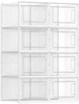 SONGMICS Schuhboxen, 8er Set, Schuh-Organizer aus Kunststoff, faltbar und stapelbar,