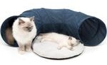 Catit 41995 Vesper Tunnel, f&uuml;r Katzen, mit Schlafkissen, blau ,