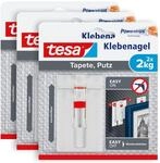 tesa Verstellbarer Klebenagel f&uuml;r Tapeten und Putz 2 kg im 3er Pack -