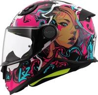 LS2, Integral-Motorradhelm f&uuml;r Kinder KID CYBERG Matt Purple Cyan, M