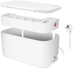 LogiLink LPS281U - Kabelbox mit 5-Fach-Steckdosenleiste inkl. 3X USB, Material: