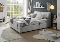 CARPINO Boxspringbett 180x200 elektrisch verstellbar, Silber - Bequemes...