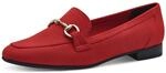 MARCO TOZZI Damen Loafer ohne Absatz Vegan mit Schnalle, Rot (Cherry), 37 EU