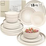 S&Auml;NGER Key West | Steingut Geschirr Set 18 tlg, Teller Set 6 Personen, Geschirrset