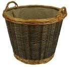 Valo Weidenkorb rund mit Juteeinlage D x H 50 x 41 cm, f&uuml;r Kaminholz, aus
