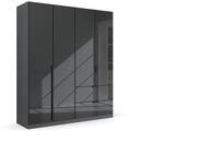 Rauch M&ouml;bel Modern by Quadra Spin Schrank Dreht&uuml;renschrank, Grau metallic-Glas