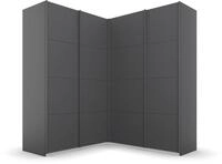 Rauch M&ouml;bel Quadra Schrank Eckschrank Schwebet&uuml;renschrank, Grau metallic, Schwarz,